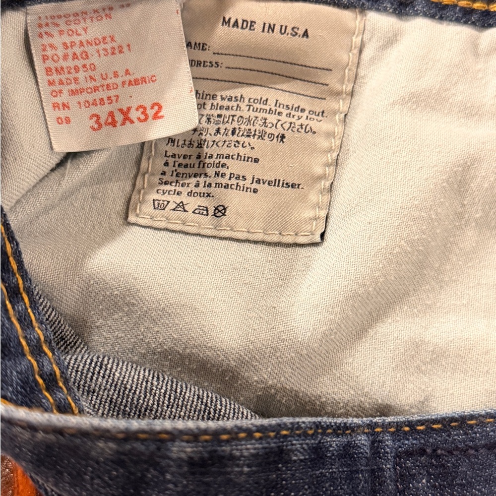 Ag Adriano Goldschmied Men’s Blue “slouchy 
Slim” Straight Jeans 34x32 - Picture 8 of 12